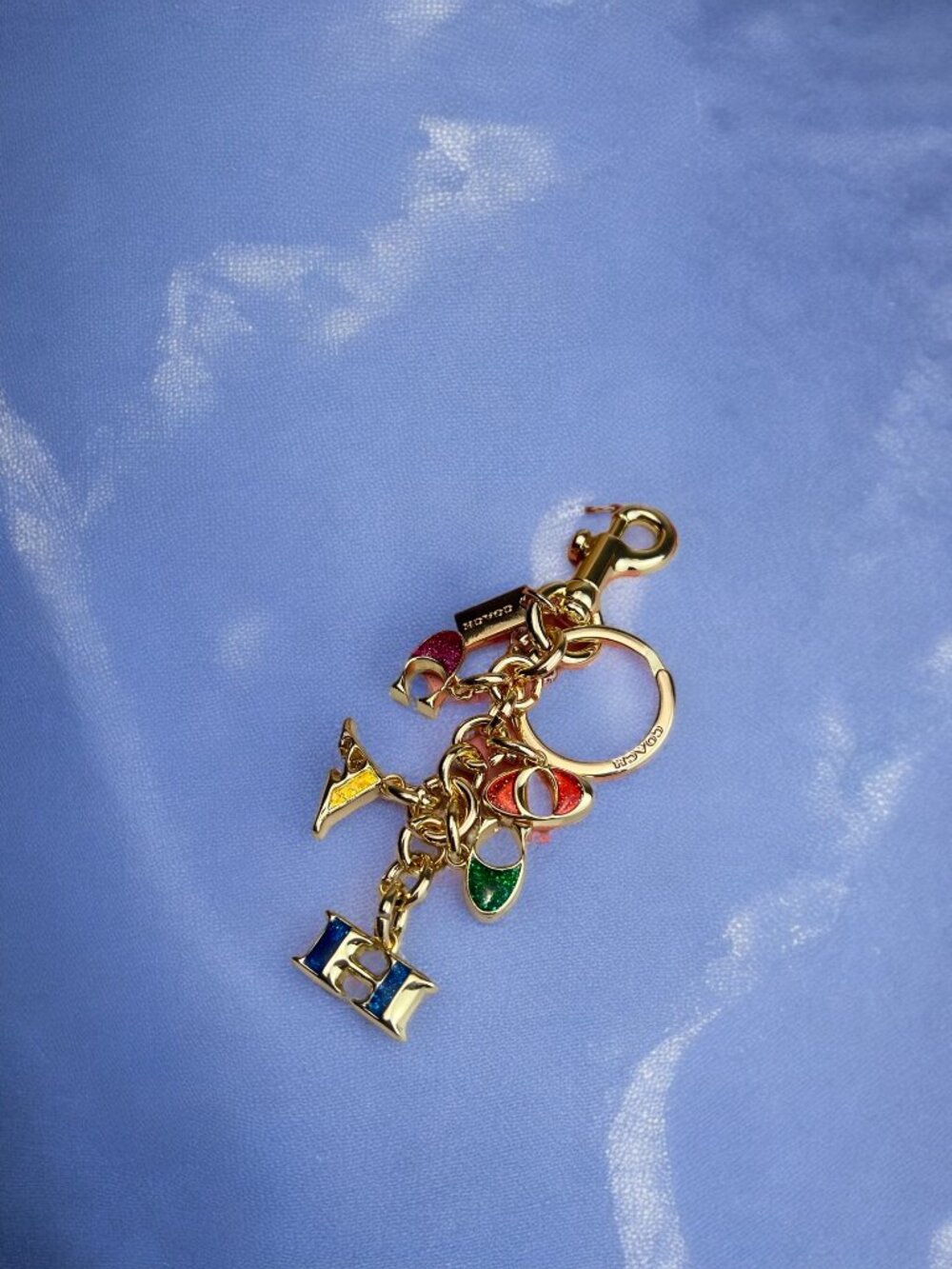 🌸Coach Multicolor Key Holder with Gold Accents - Picture 2 of 8